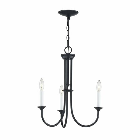 THOMAS Meadowview 18'' Wide 3-Light Chandelier - Matte Black CN340326